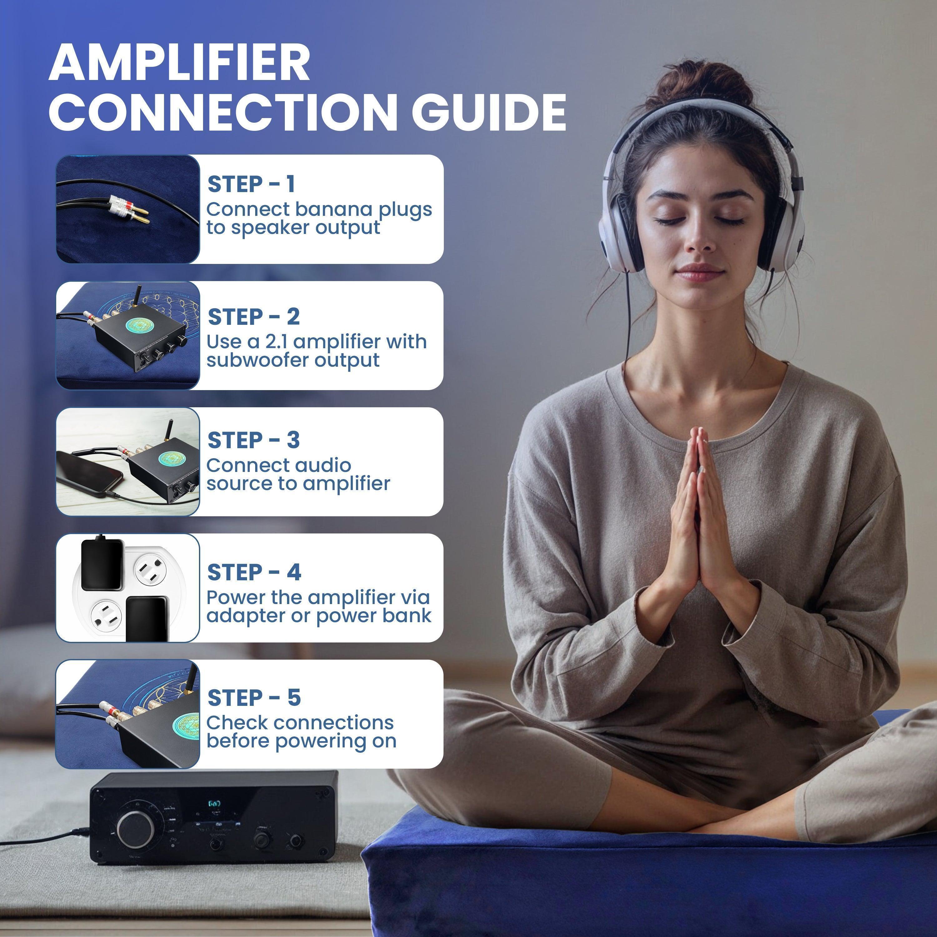 Vibroacoustic Therapy Meditation Cushion bundle with custom amplifier