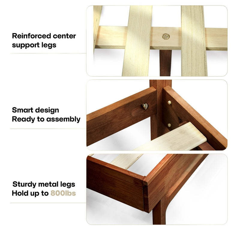 Acacia Elara Platform Bed Frame with Headboard - Stylish and Durable Design