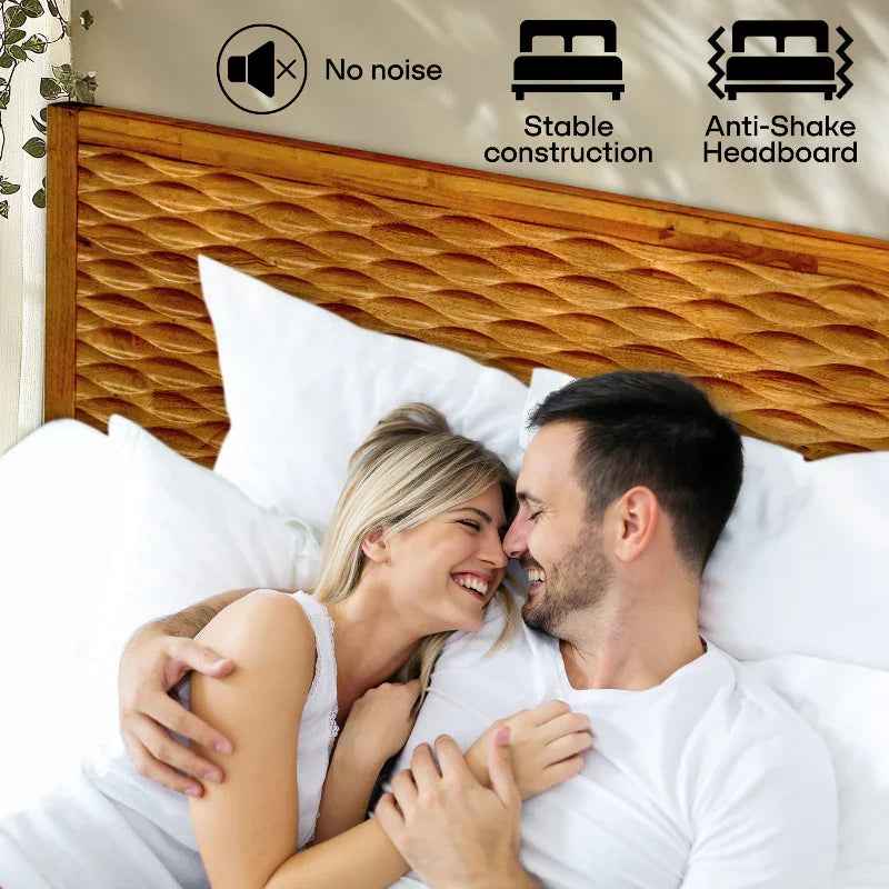 Acacia Elara Platform Bed Frame with Headboard - Stylish and Durable Design