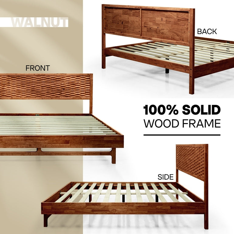 Acacia Elara Platform Bed Frame with Headboard - Stylish and Durable Design