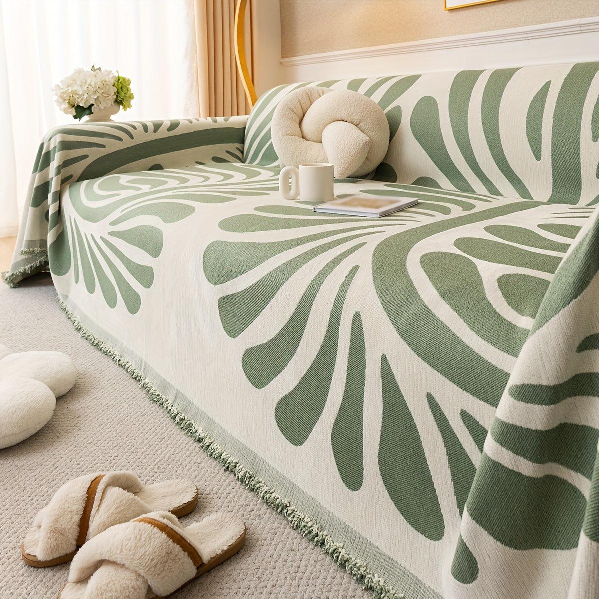 Versatile Chenille Sofa Cover - Pet-Friendly, Orange Dog Couch Cover