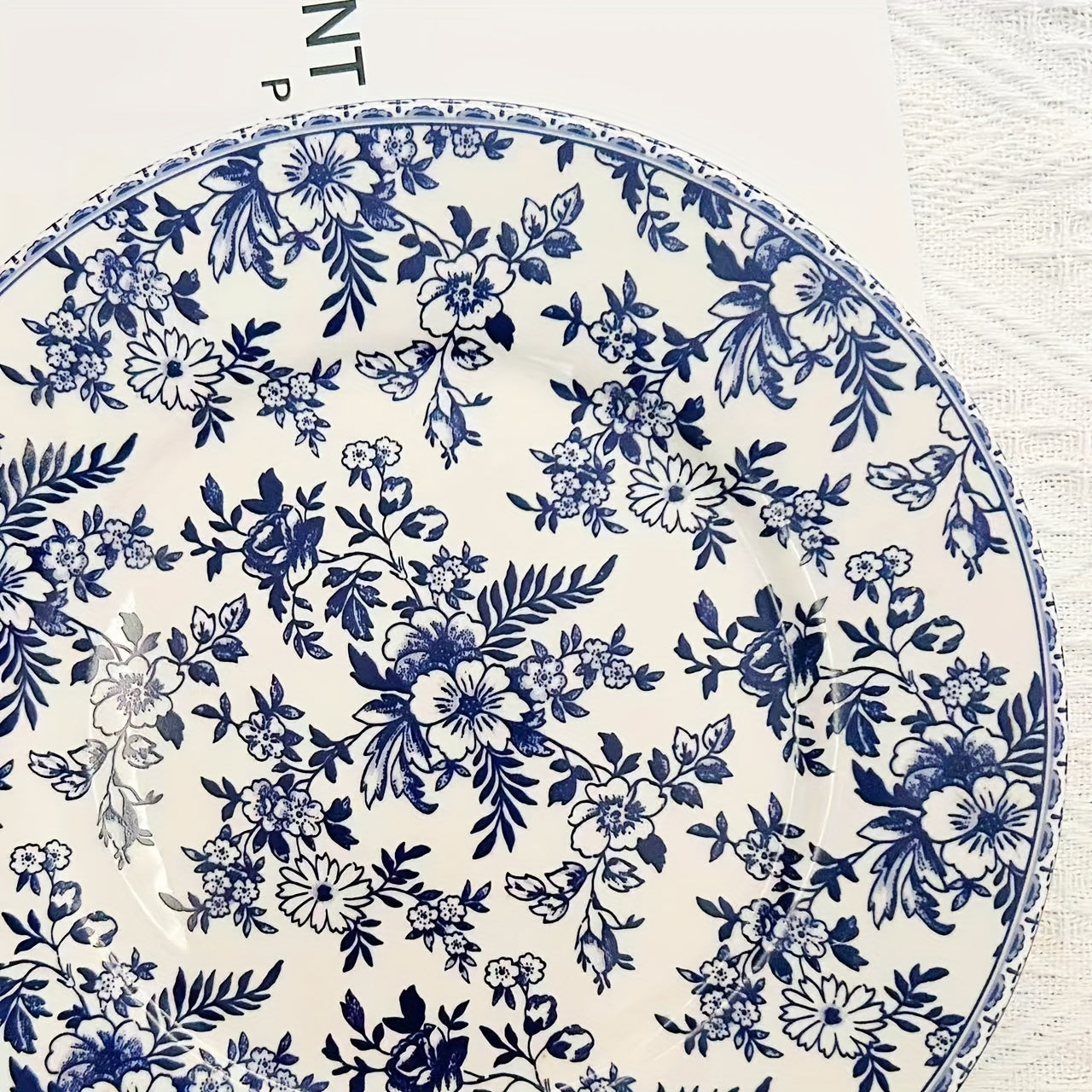 Nordic Blue  White Porcelain Dessert Plates Set