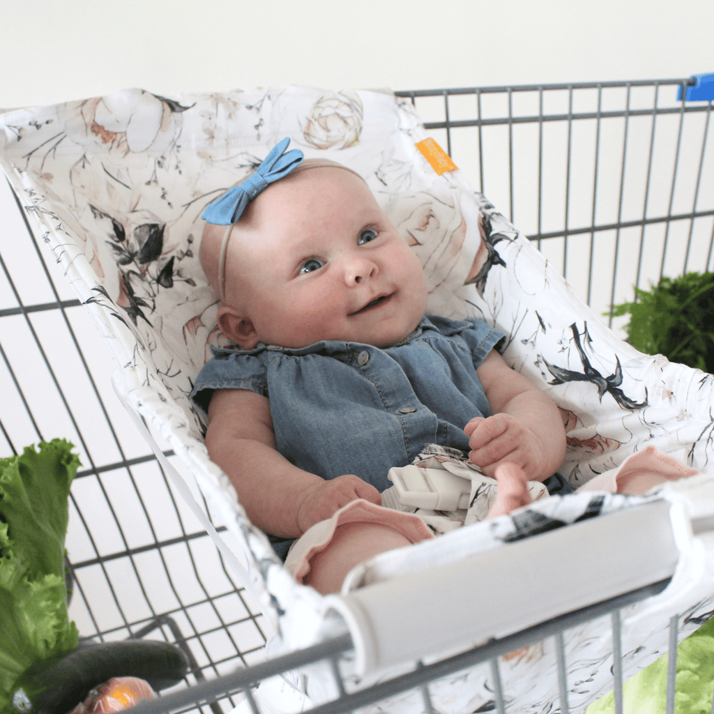 Baby Shopping Cart Hammock | Coming Up Roses Beautiful Floral Print