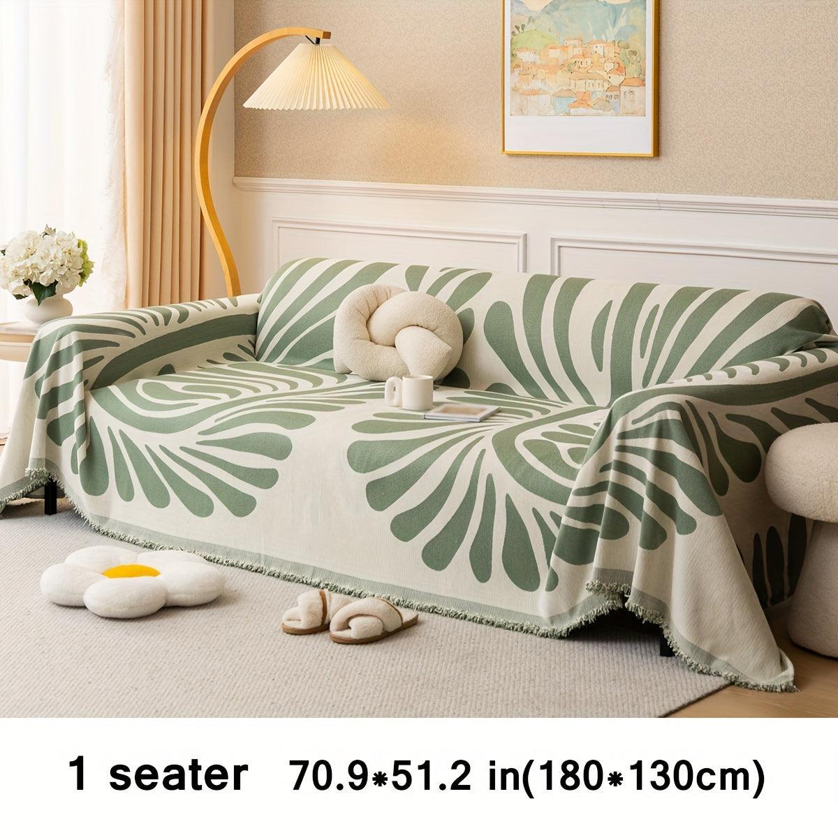 Versatile Chenille Sofa Cover - Pet-Friendly, Orange Dog Couch Cover