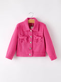 Hot Pink Fall Girls Denim Top