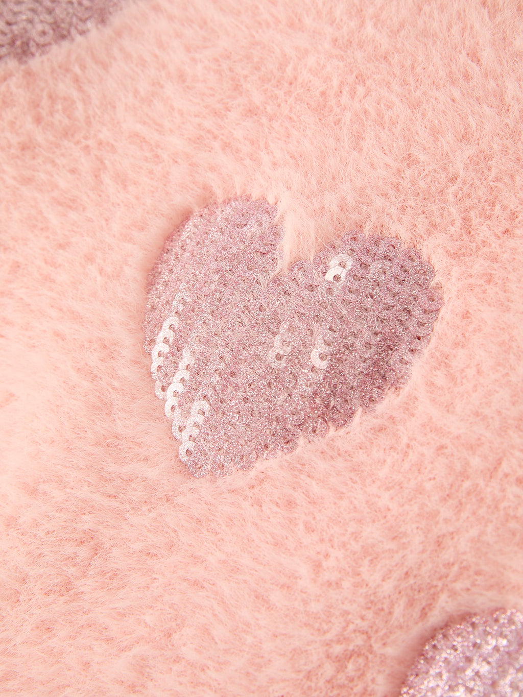 Valentine's Day Light Pink Girls Heart Sequins Sweater
