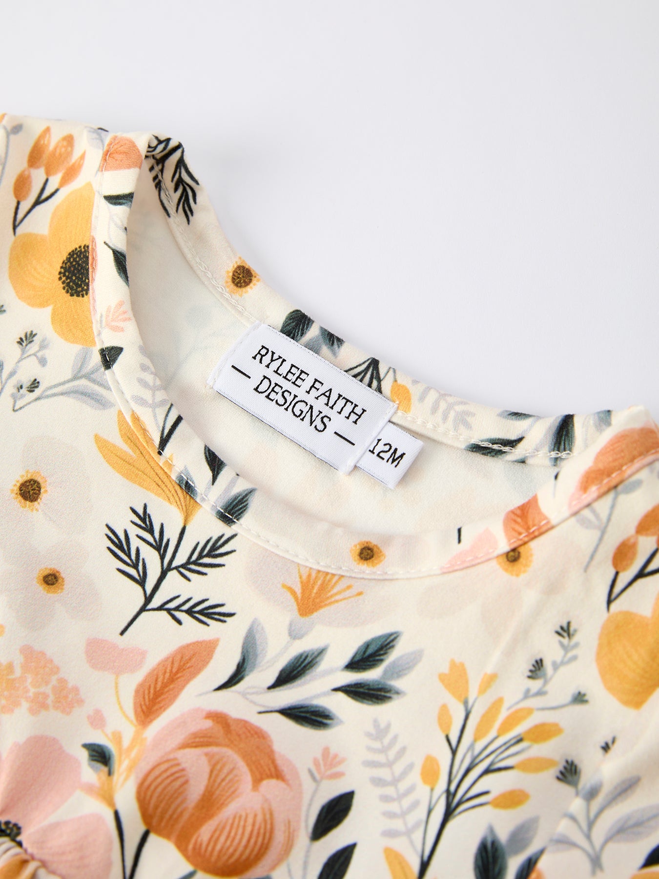 Floral Print Baby Girls Long Sleeve Top with Ruffle Bloomers Set