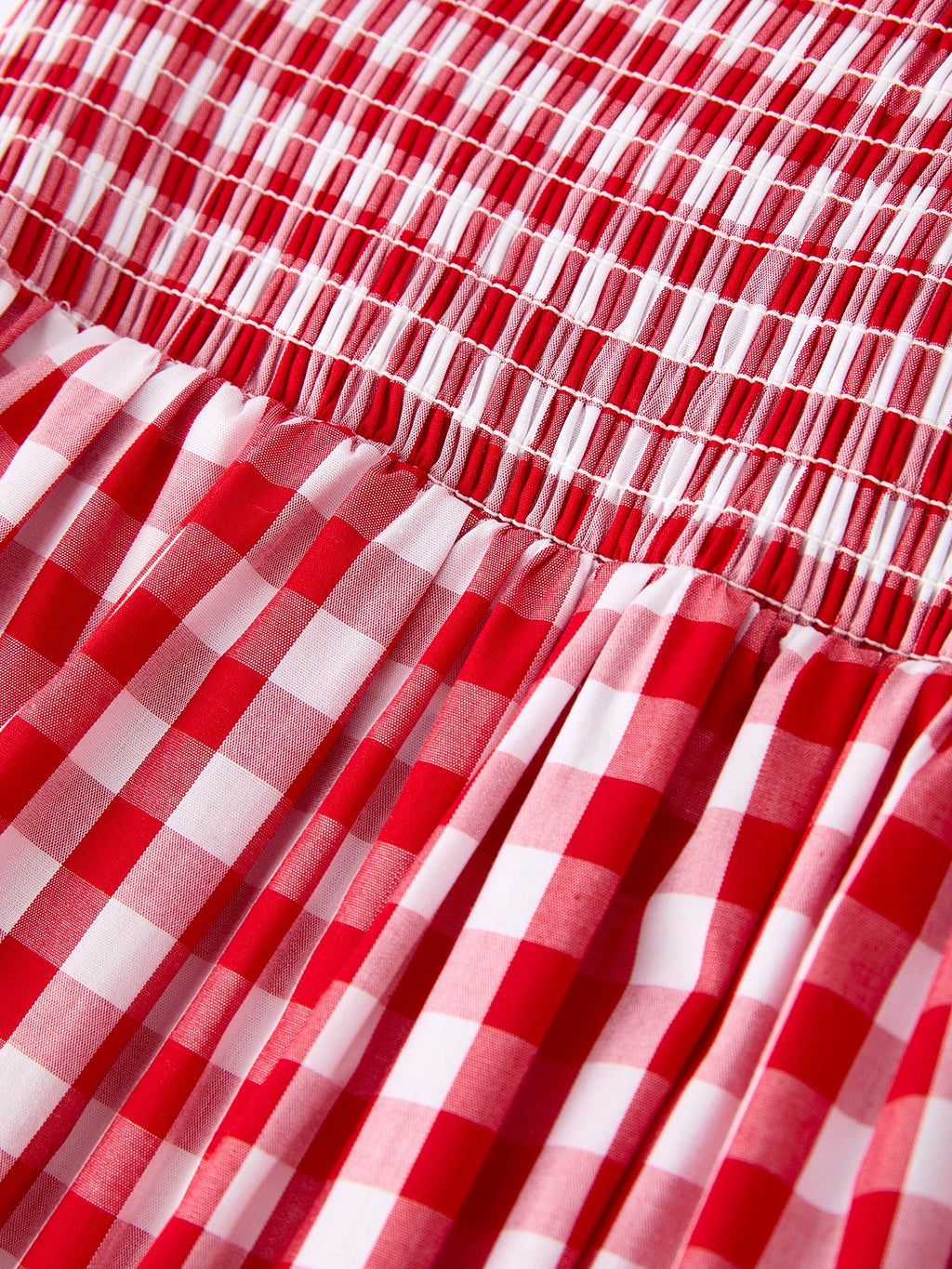 Summer Plaid Smocked Ruffle Girl Dress Sibling Outfits