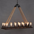 Amelia - Industrial Chandelier with 16 Rectangular Lights (Perfect for Cafes)
