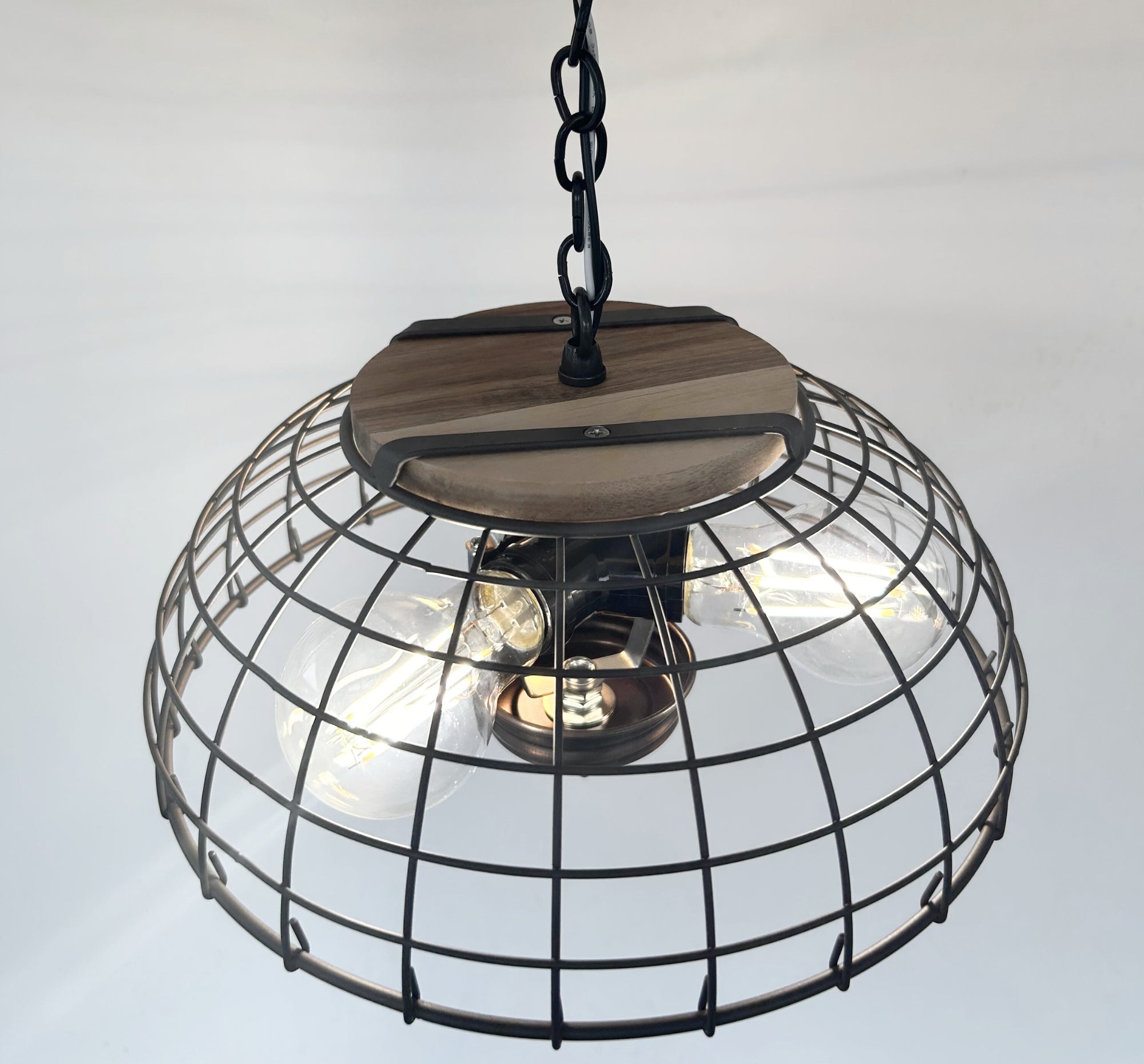 Rustic Industrial Wire Cage Pendant Light
