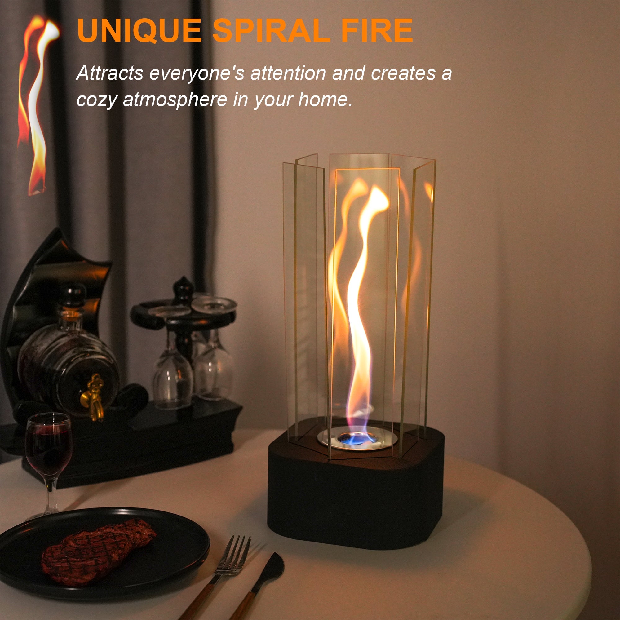 Hexagonal Clean-Burning Fuel Vented-Free Fireplace