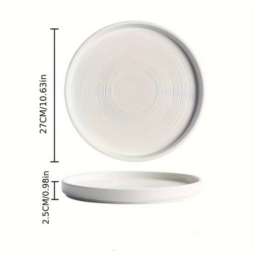 Elegant Hans White Ceramic Steak  Pasta Plate Set