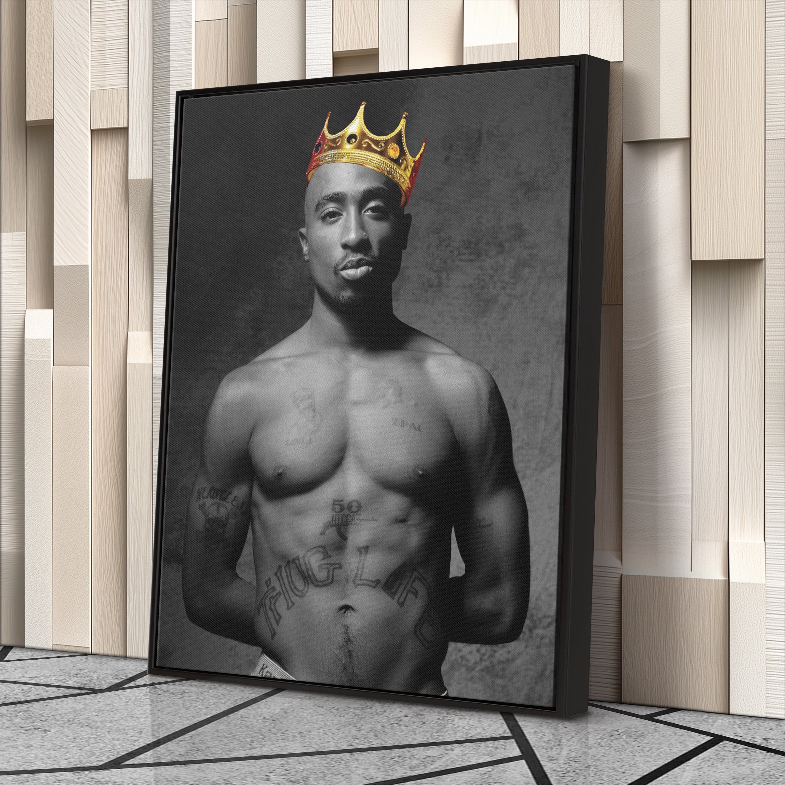 Tupac Illustration Canvas – Rap Legend Wall Art Decor