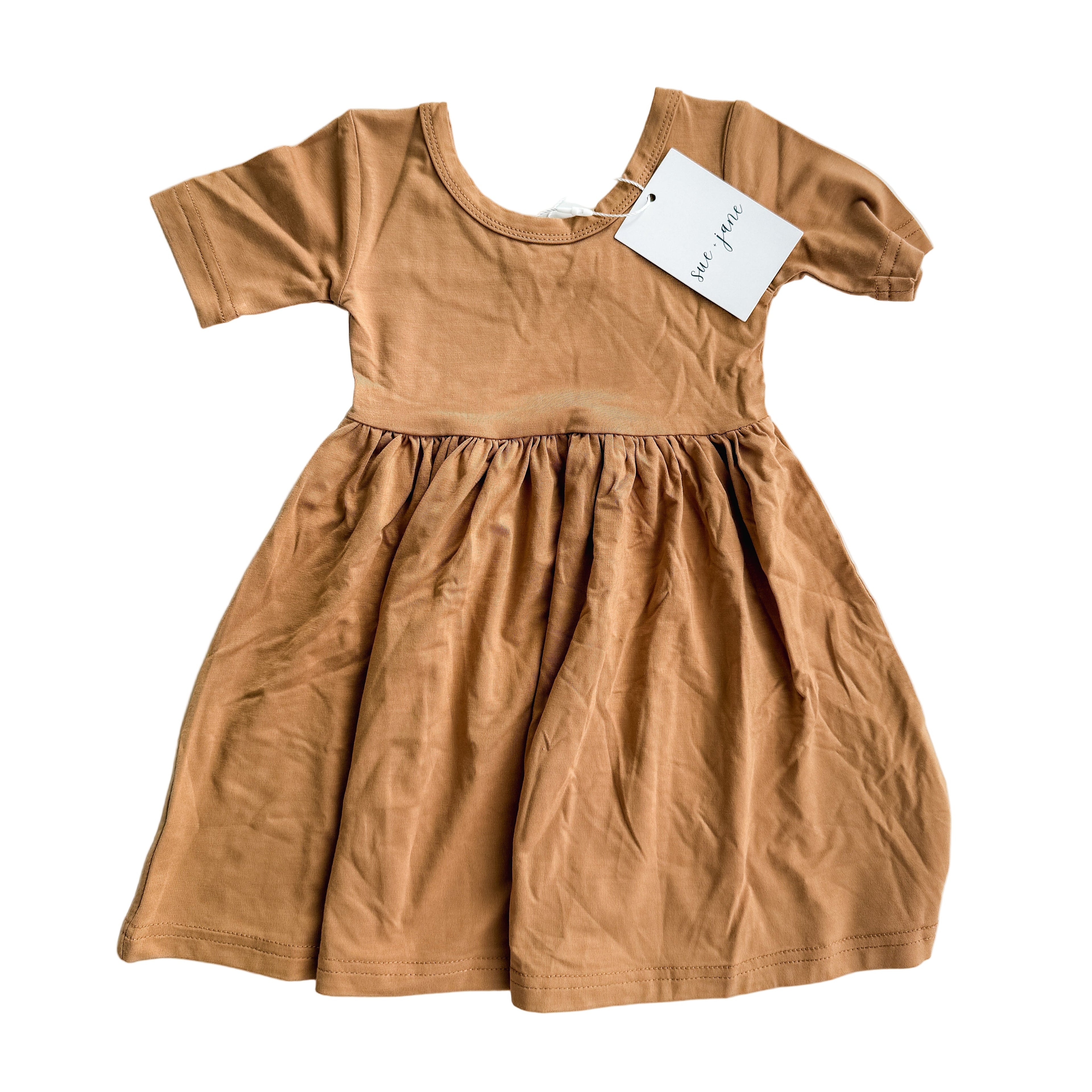 Brown Bamboo Twirl Dress