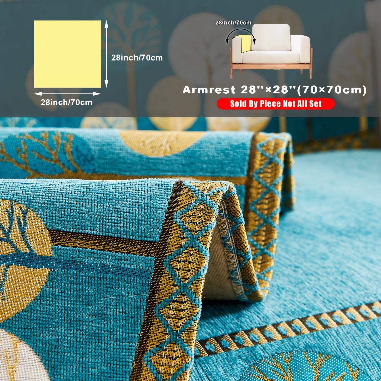 Pet Proof Couch Cover - Boho Chenille Sofa Cover with Tree Embroidery