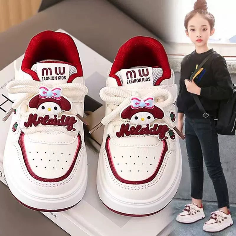 Girls PU Leather Sneakers - Anti-Slip Casual Sport Shoes | AURORE LUXURE