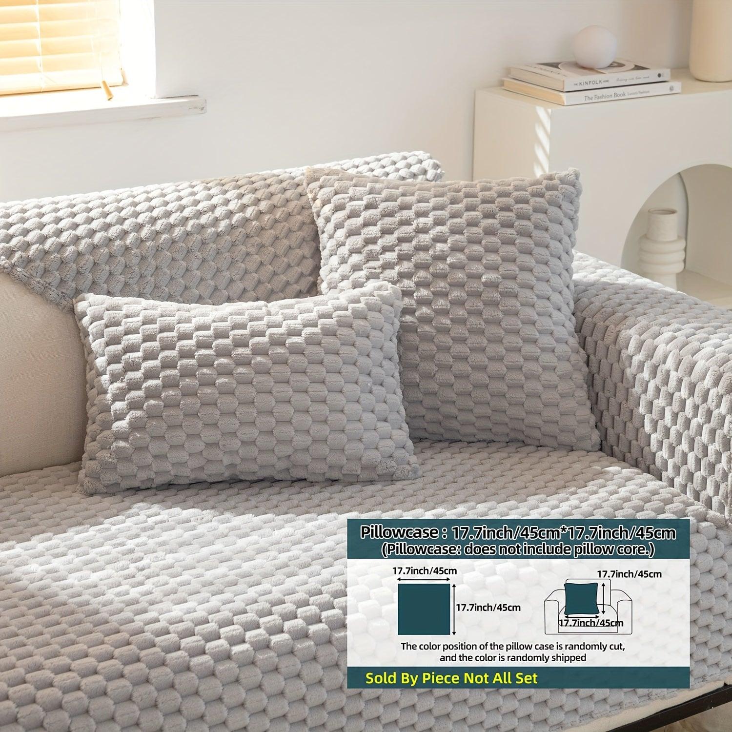 Plush Nordic Sofa Slipcover | non slip couch cover for dogs