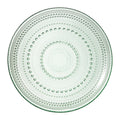 Glass Hobnail Dinner or Charger Plates | Set of 4 | Green