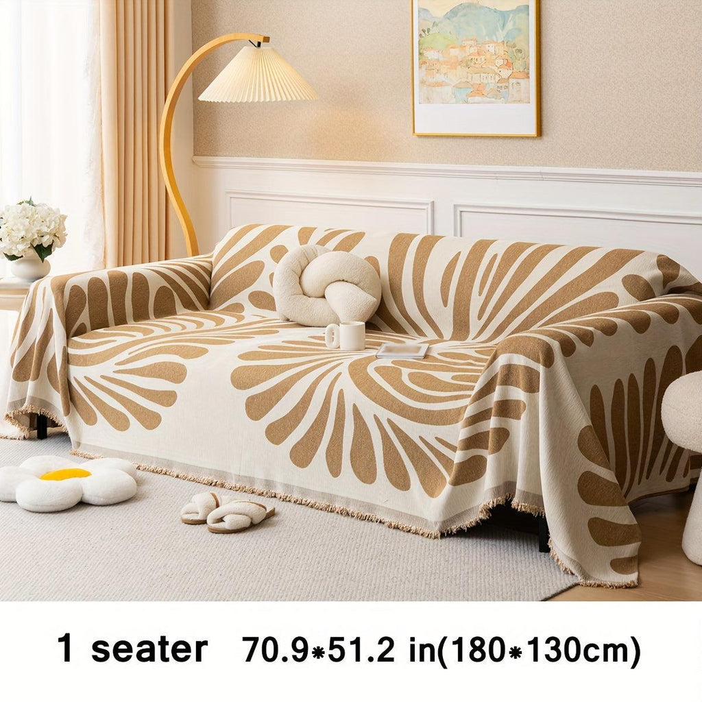 Versatile Chenille Sofa Cover - Pet-Friendly, Orange Dog Couch Cover