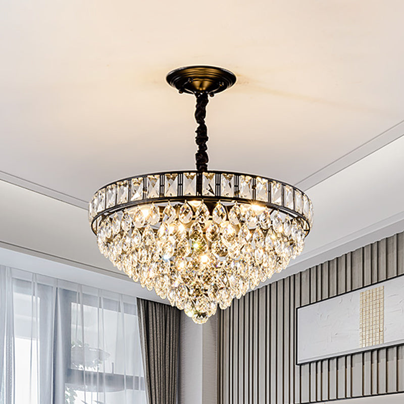 Sylvia Sparkling Symphony: Modern Black 6-Light Chandelier