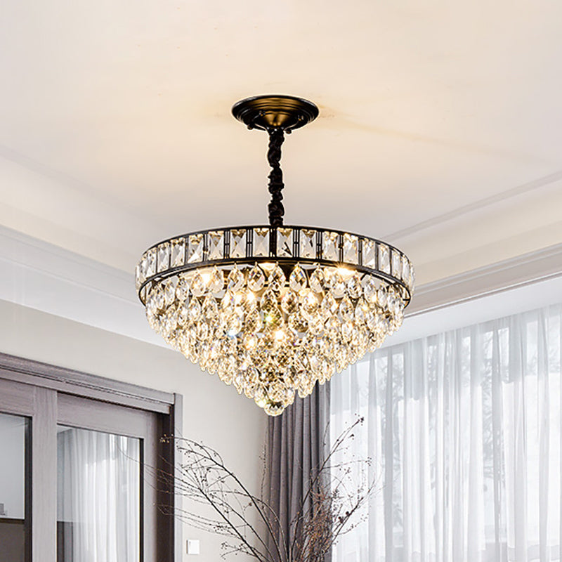 Sylvia Sparkling Symphony: Modern Black 6-Light Chandelier