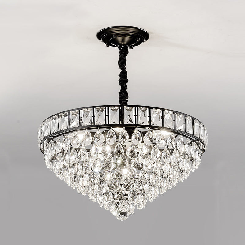 Sylvia Sparkling Symphony: Modern Black 6-Light Chandelier