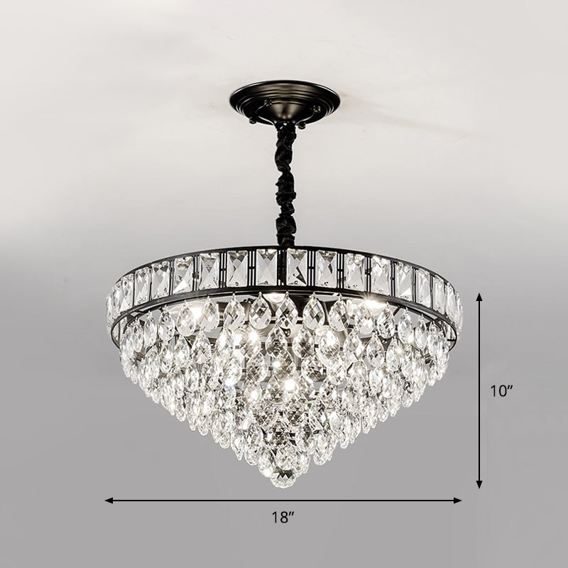 Sylvia Sparkling Symphony: Modern Black 6-Light Chandelier