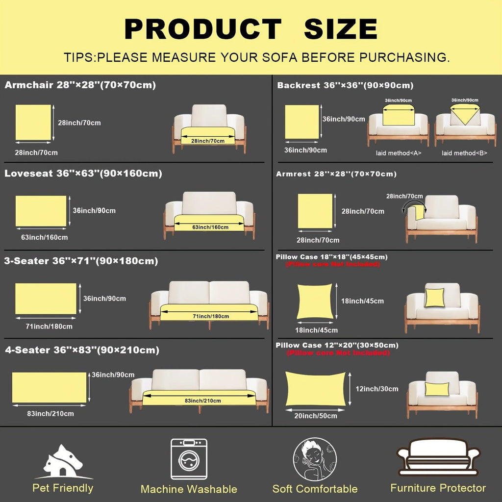 Pet Proof Couch Cover - Boho Chenille Sofa Cover with Tree Embroidery