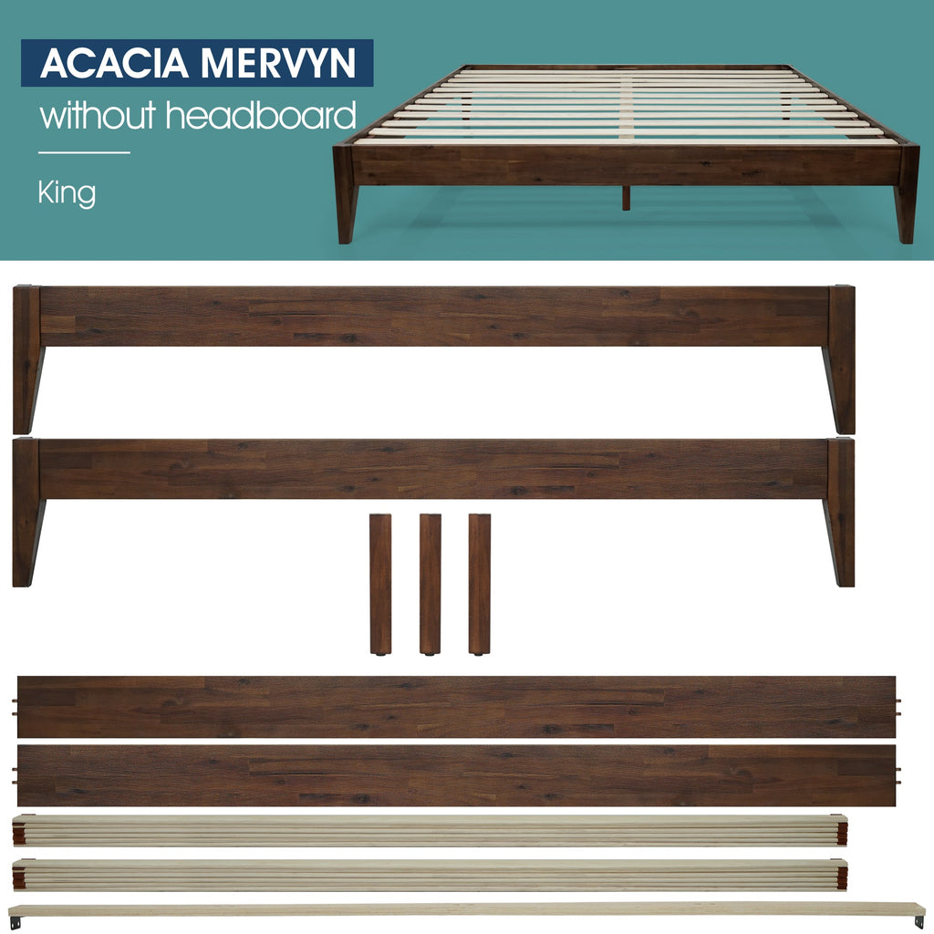 Acacia Mervyn Solid Wood Platform Bed for Timeless Comfort and Style