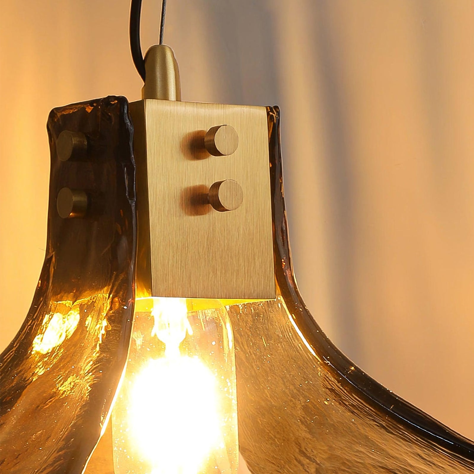 Amber Petal Glass Pendant Light