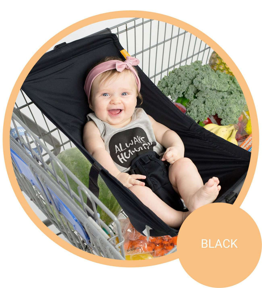 Baby Shopping Cart Hammock | Black Fabric