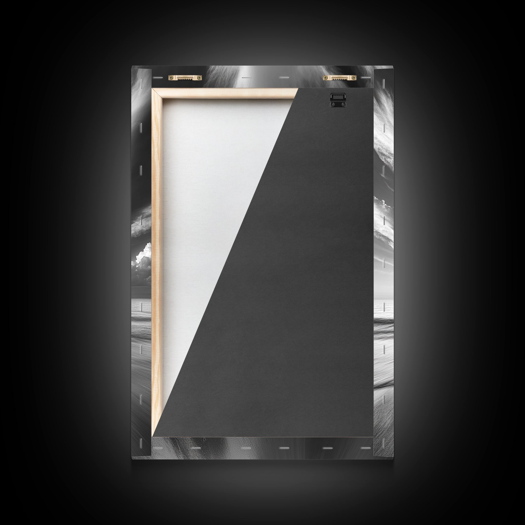 Stormy Sky Ship, Dramatic Seascape, Black White Photography, Ocean Nautical Decor, Framed Canvas Print, Coastal Wall Art, Moody Minimalist