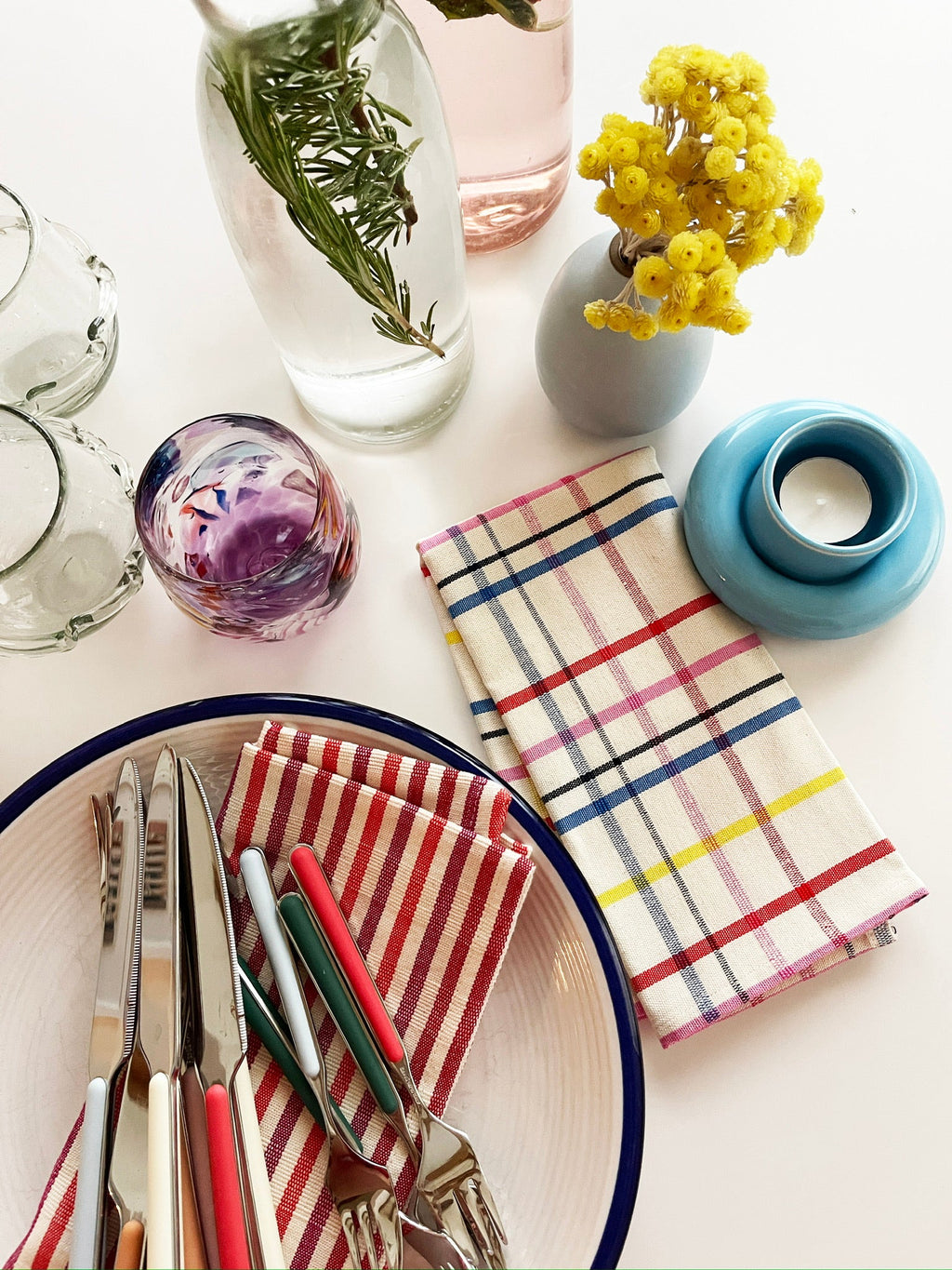 Elina Striped Dinner Napkin Set