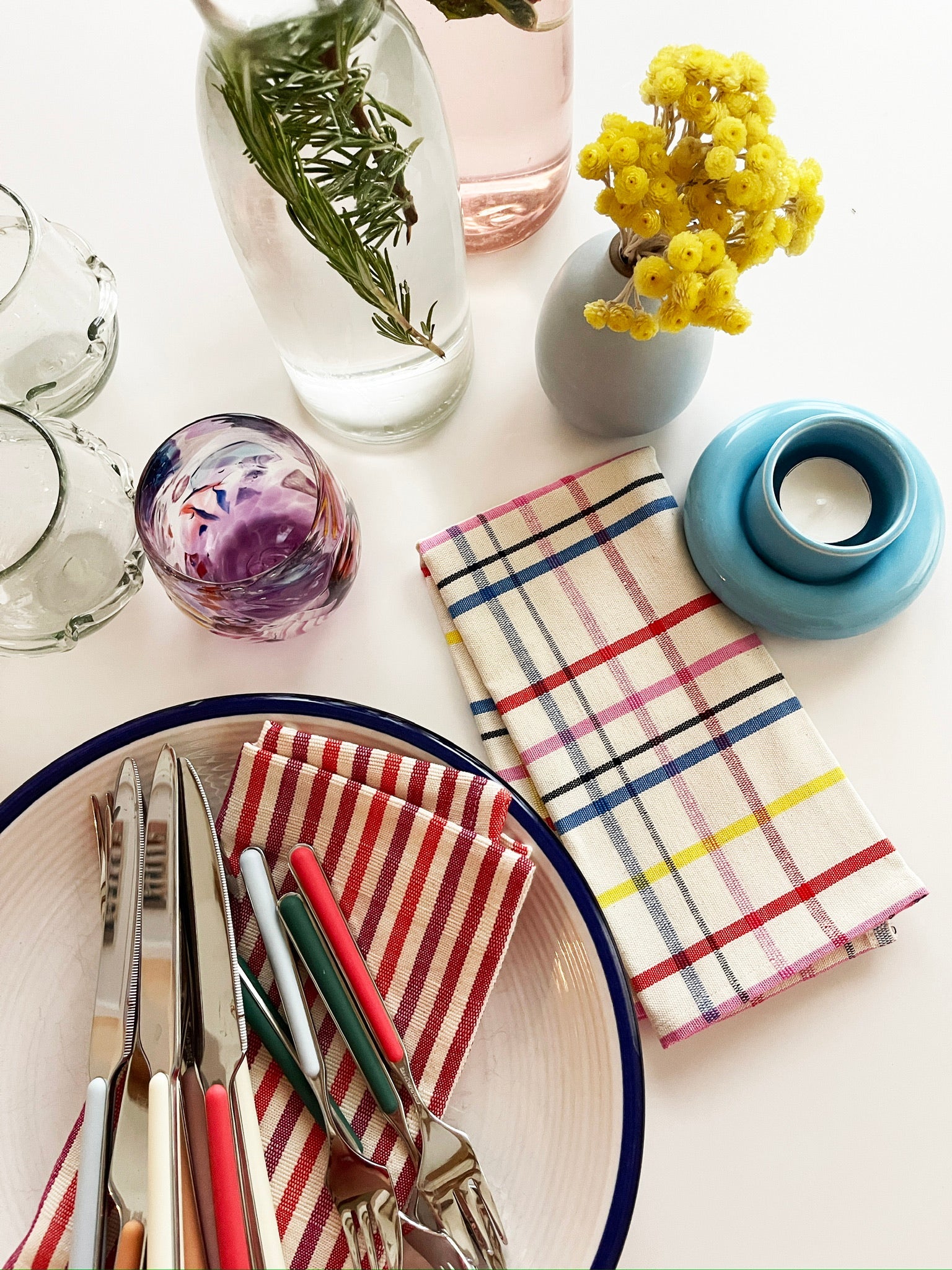 Elina Striped Dinner Napkin Set