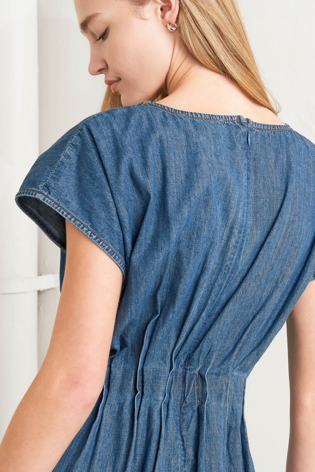 MODERN WORK DENIM MIDI DRESS