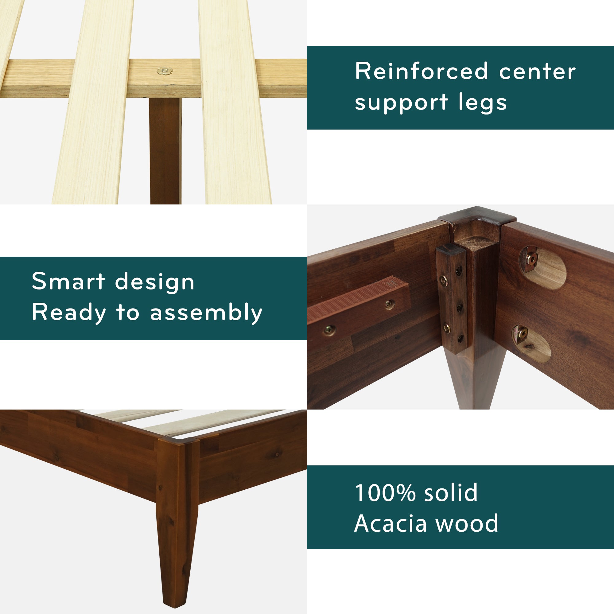 Acacia Mervyn Solid Wood Platform Bed for Timeless Comfort and Style