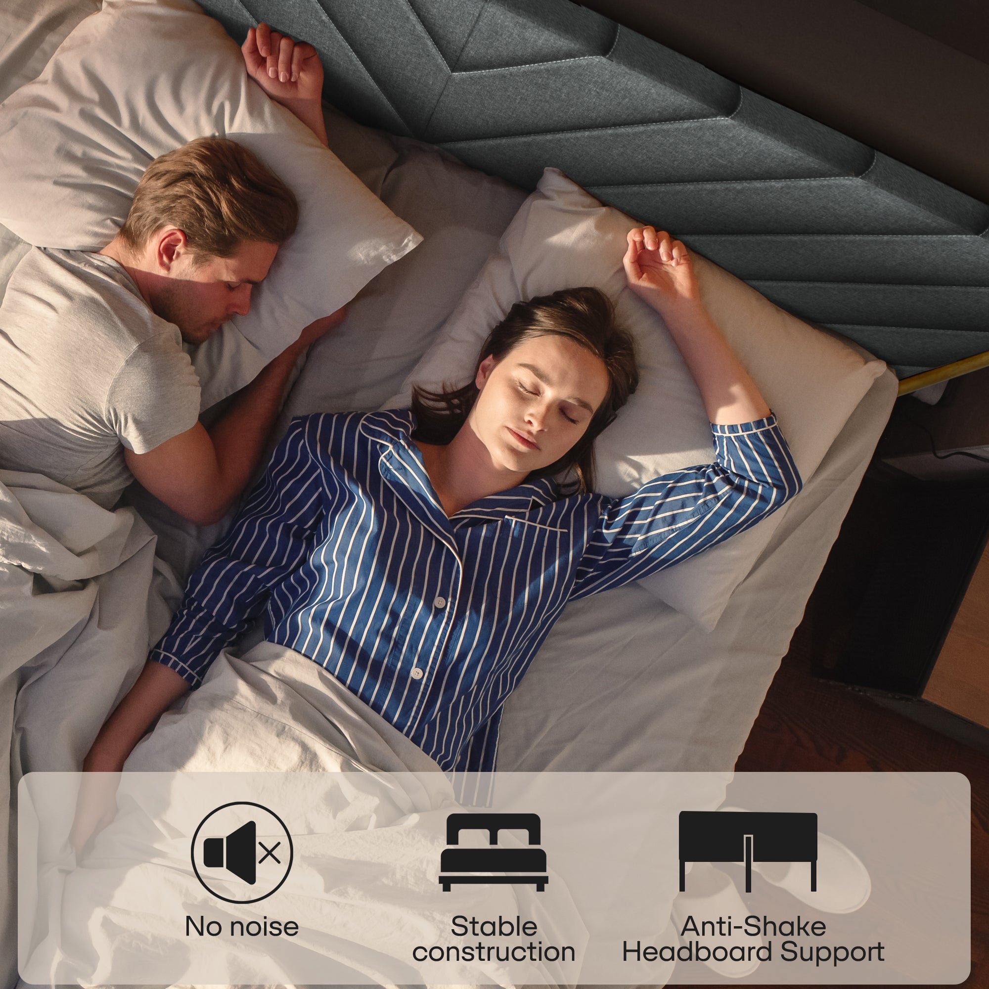 Acacia Astoria Upholstered Solid Wood Bed Frame for Elegant Bedrooms