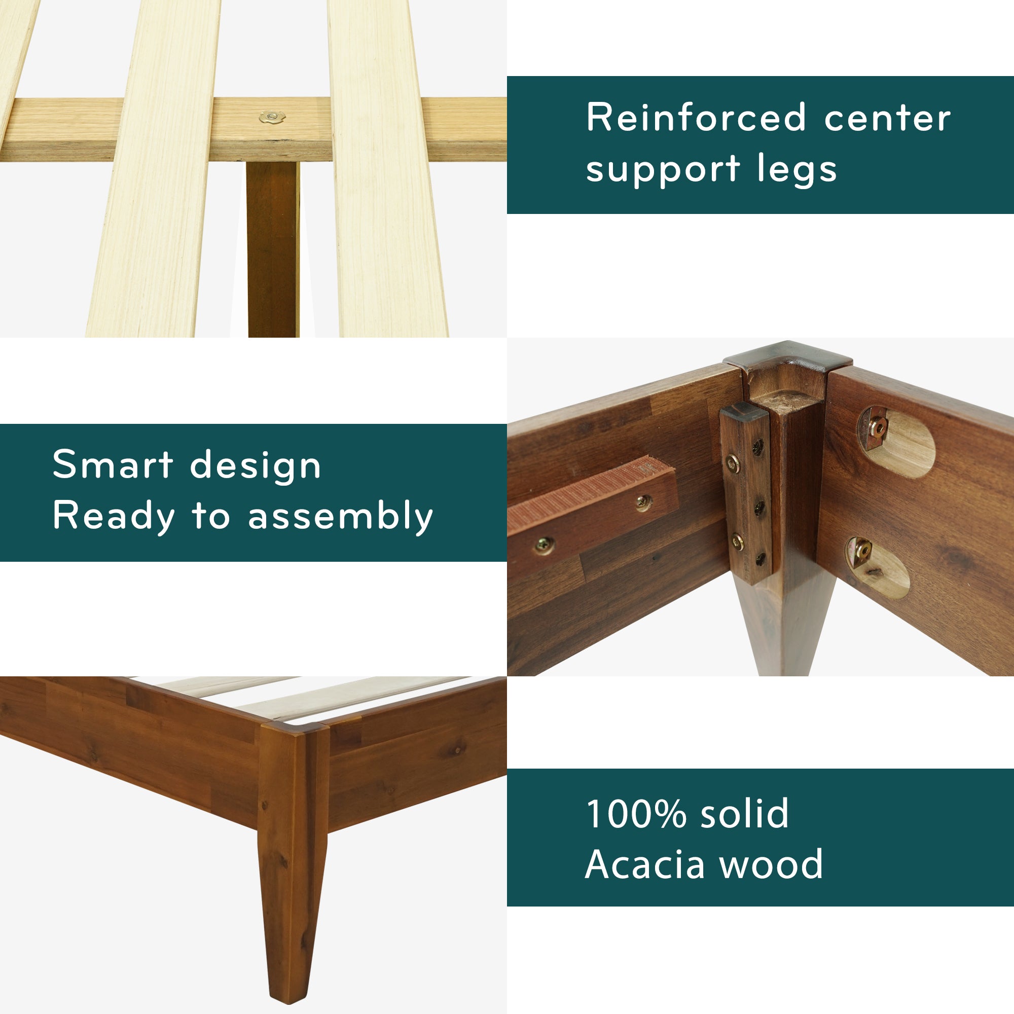 Acacia Mervyn Solid Wood Platform Bed for Timeless Comfort and Style