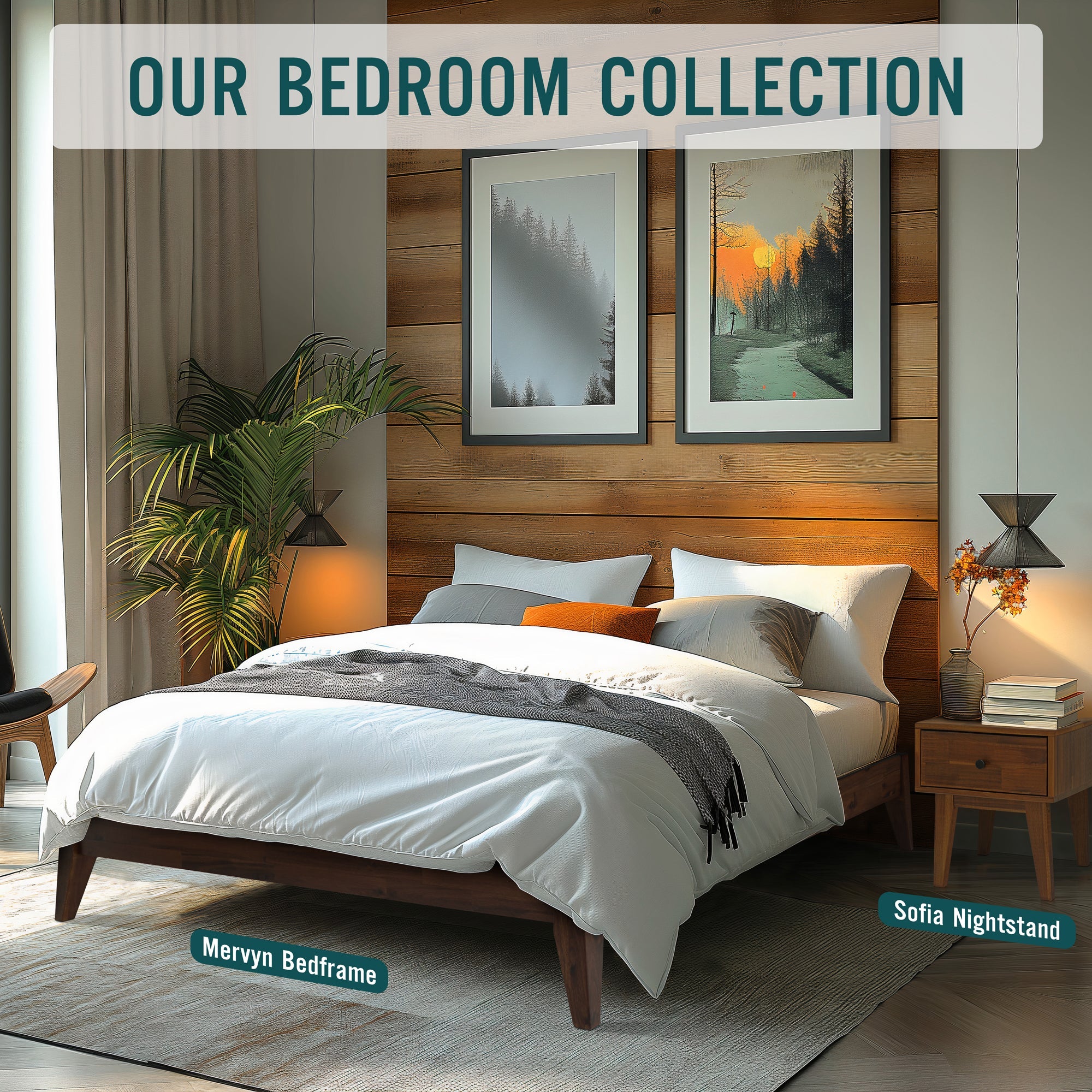 Acacia Mervyn Solid Wood Platform Bed for Timeless Comfort and Style