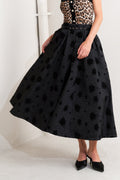 NOIR BLOOMING ROMANCE WOVEN FULL MIDI SKIRT