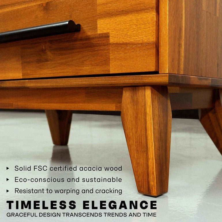 Acacia Linea Solid Wood Dresser for Timeless Elegance