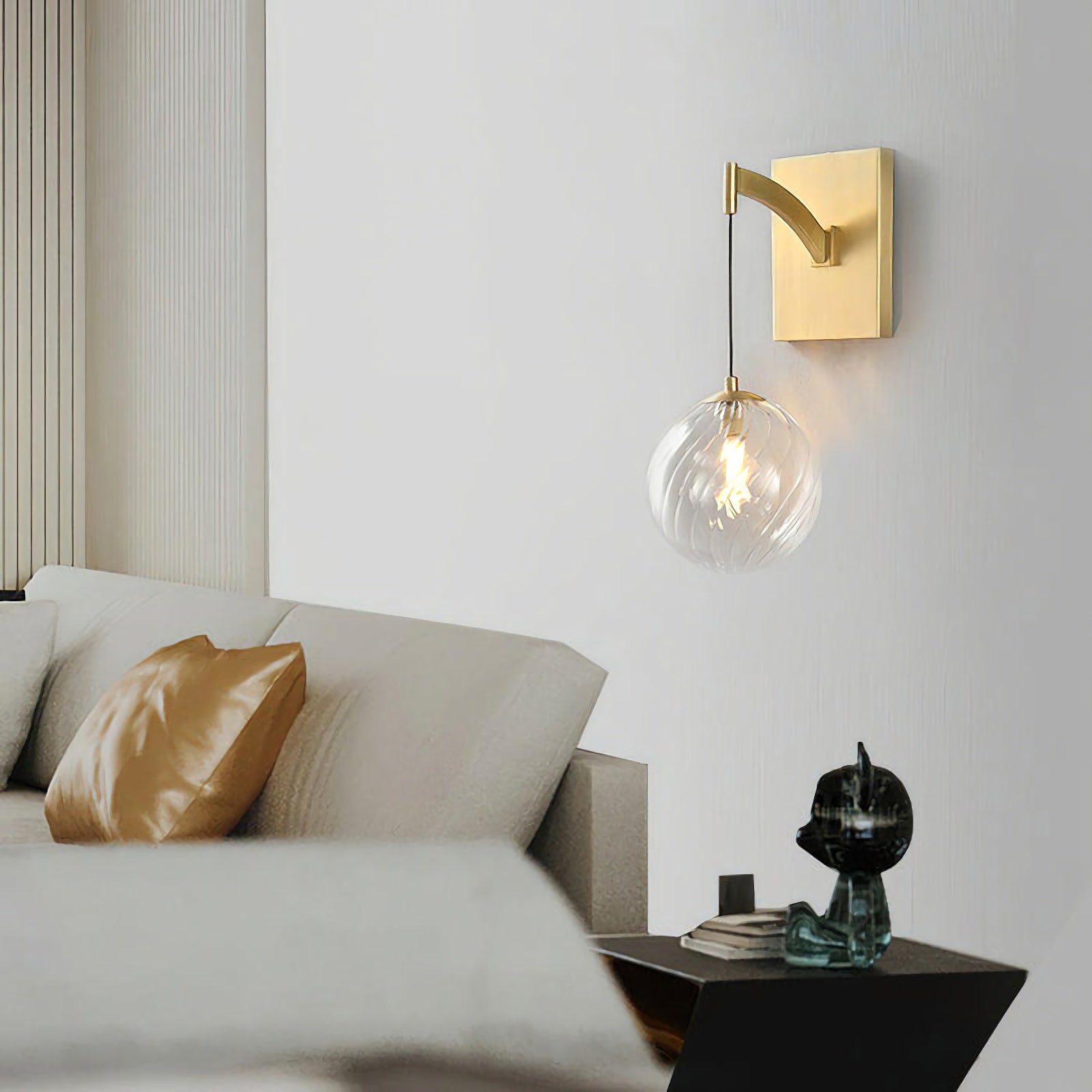 Golden Globe Glass Wall Lamp