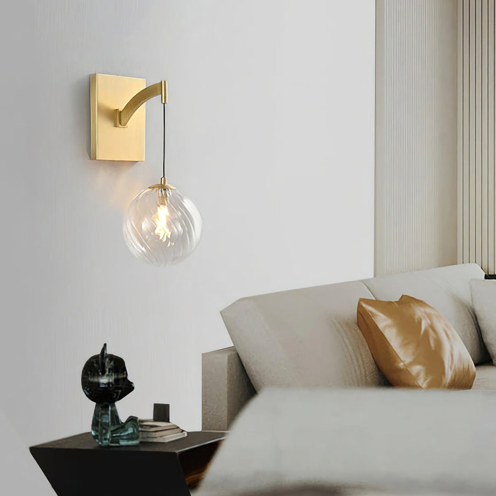 Golden Globe Glass Wall Lamp