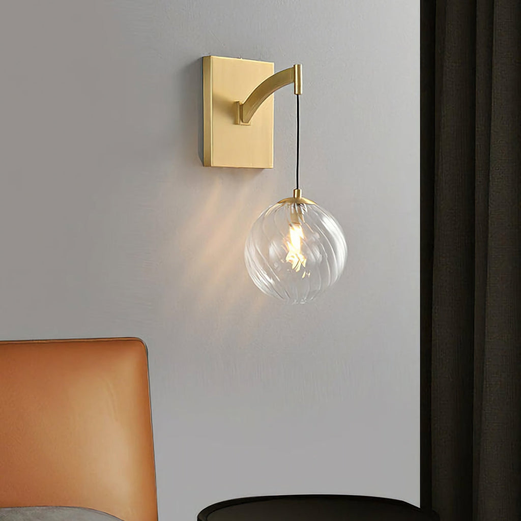 Golden Globe Glass Wall Lamp