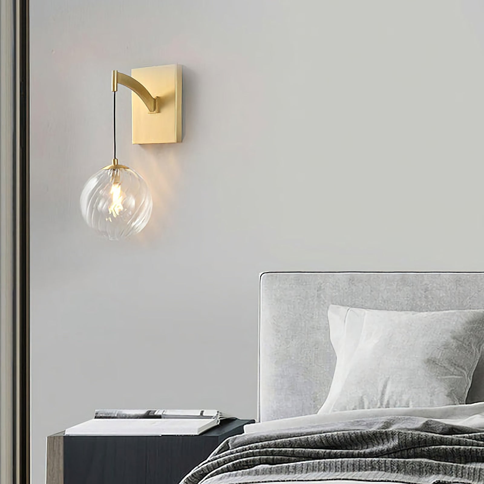 Golden Globe Glass Wall Lamp