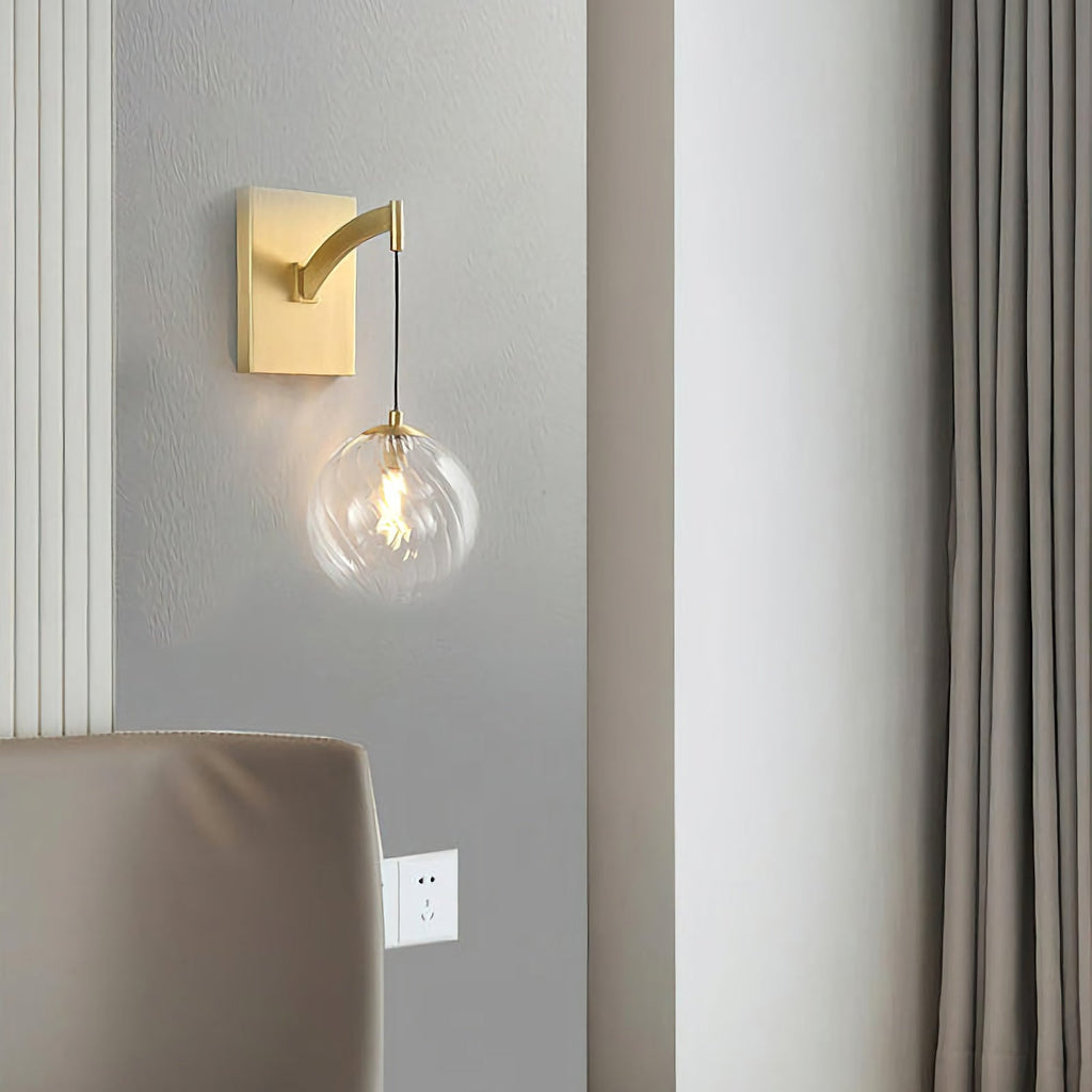 Golden Globe Glass Wall Lamp