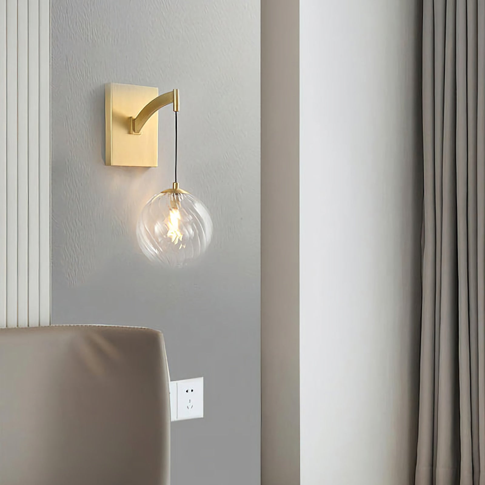 Golden Globe Glass Wall Lamp