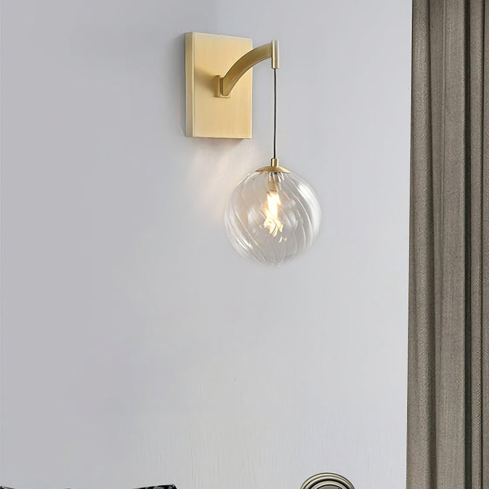 Golden Globe Glass Wall Lamp
