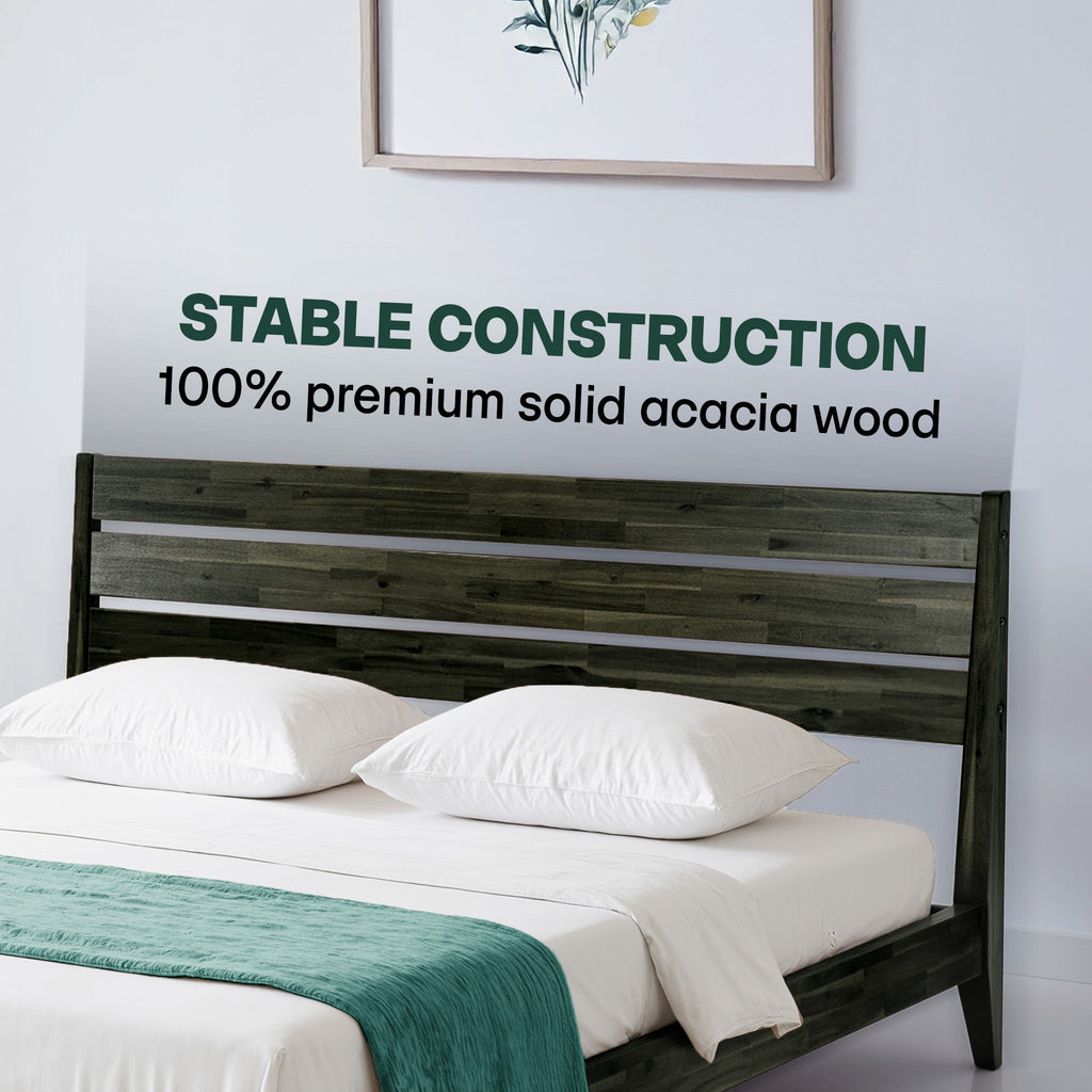 Acacia Emery Solid Wood Bed Frame - Stylish and Durable Acacia Wood Design for Your Bedroom