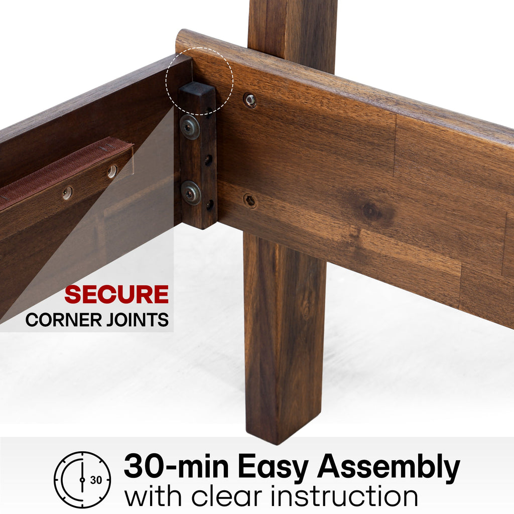 Acacia Solid Wood Bed Frame - Aurora Style for a Stylish Bedroom